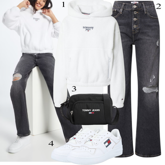 tenues avec Gris foncé/Gris clair/Gris/Rose/Noir Pantalon Grande Taille/Jeans avec un Trou/Jean Large/Jeans avec Fente/Jean Coupe Ample/Chemise Formelle/Jean Court/Vestes en cuir/Jean Dad/Girlfriend Jeans/Jeans Femme Longueur 7/8 Tommy Jeans "tenues parfaite"