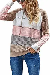 SMENG Pullover Damen Winter Kordelzug Hoodie bequemer Langarm Pullover Plus Größe Hoodie modische Apricot M