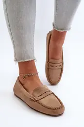 PE1 Classic Women's Suede Moccasins Dark Beige Glimris