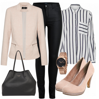 Winter Outfits met blauw Schoudertas Guess "Only"