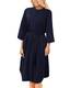 YOINS Kleider Damen Knielang Langarm Elegantes Blusenkleid Herbst Tunikakleid Winterkleid V-Ausschnitt Hemdkleid mit Gürtel