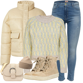 Outfit mit Beige Stiefel Gabor "Herbstlicher Look"