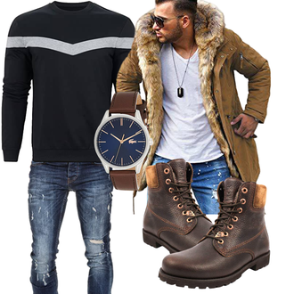 Winter Outfits Moderne mit Schwarz TUONROAD "Cooles Winter Outfit"Look: Sportlich, Moderne, Stil, Unisex, Uni, Casual