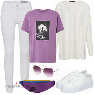 Outfit mit Lila T Shirt Quiksilver "Leichtes Outfit"