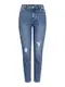 PIECES Damen Pckesia Mom Hw ANK Dest Mb235 Noos Bc Freizeithose, Medium Blue Denim, XL EU