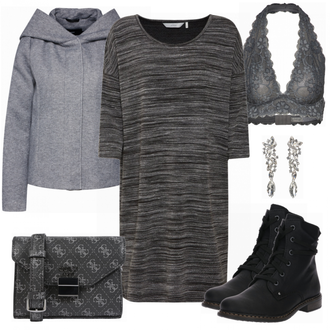 Outfit met zwart Laars Rieker "Zonnebril"
