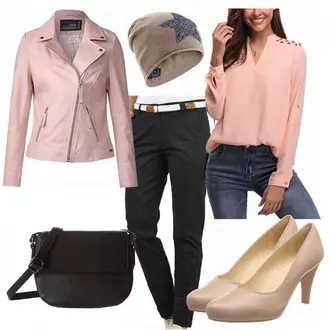 Outfit mit Rosa/Beige/Blau CECIL "larissa"