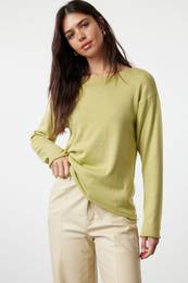 Mint Cotton Transparent Look Fine Knitwear Sweater