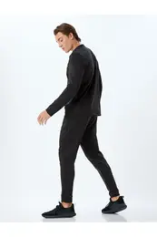 Sports Sweatpants Jogger Waist Laced Pocket Detail