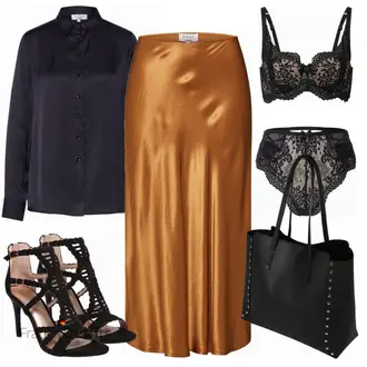 Outfit mit Schwarz High Heel/Sandalette Bullboxer "Elegantes Sommer Outfit"