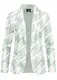 Styleboom Fashion® Damen 2-Tone Blazer offener Schnitt Hahnentritt Muster Weiss grün
