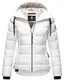 Navahoo Damen Winterjacke Steppjacke mit Kapuze warm gefüttert B878 [B878-Renes-Weiss-Gr.M]