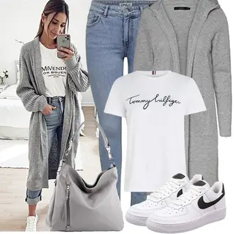 Outfit mit Blau/Weiß Sneaker Skateschuh/Vintage Sneaker/Sneaker Low Nike "Perfekt für die Freizeit"