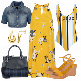Outfit mit Braun Schuh UNISA "Only Kleider"