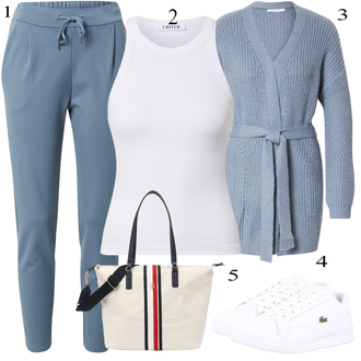 Outfit sa Bijela Ležerna majica/Tenisica Lacoste "Tvoj otmjeni outfit"