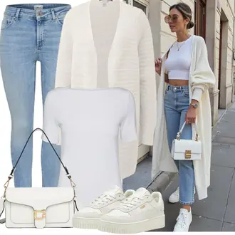 Elastischer Outfit mit Hellblau Slim Fit Jeans/Damen 7/8-Länge Jeans/Schlupfjeans/Leder Schuhe/Jeans mit Schlitz/High Waist Jeans/Push up Jeans Only "Perfekt für die Freizeit"