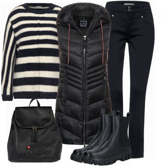Outfit mit Schwarz Stiefel VERO MODA "Herbstlches Look"