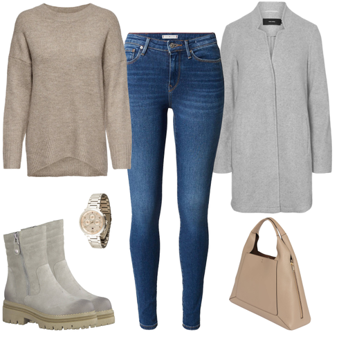 Beige Accessoire/Rucksack/Schlaghose/Schultertasche Furla kombinieren