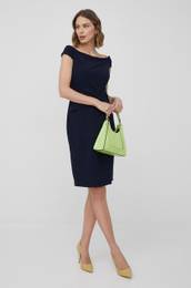 Obleka Lauren Ralph Lauren mornarsko modra barva