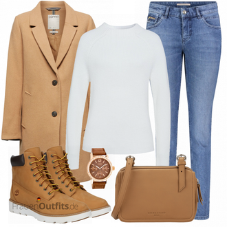 Outfit mit Braun Sportschuh/Stiefel Timberland "Perfekt für den Herbst"