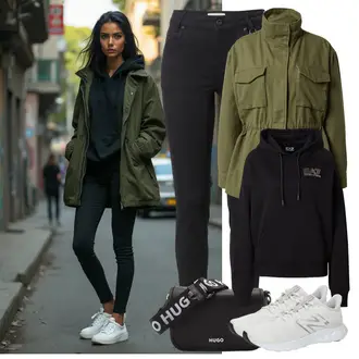 Uzorak Outfit sa Crna Skinny Hlače/Jeggings/Push-up Hlača/Treggings/Traper Tajice/Rastezljiva Hlača Pulz Jeans "Outfit za proljeće"