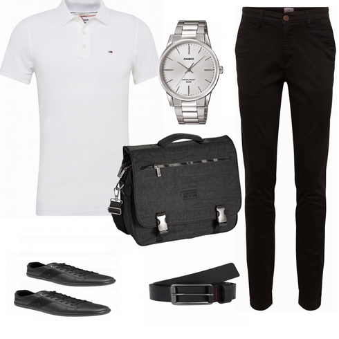 Weiß/Grau Poloshirt Tommy Jeans kombinieren