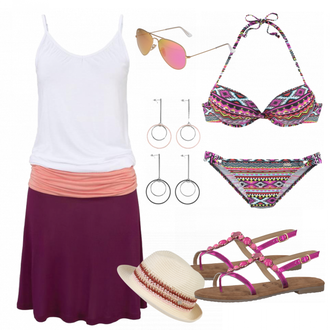 Outfit mit Grau Bademode Lascana "Beachlife"