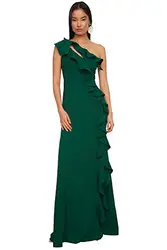TRENDYOL Frau Maxi Meerjungfrau-Linie Regular Webstoff Abendkleid & Abschlusskleid