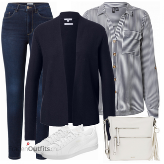 Outfit mit Grau Bluse VERO MODA "Perfekt für die Freizeit"