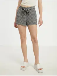 Black and white women's checkered shorts - Women's