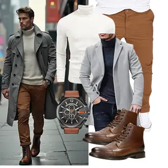 Normale Passform Outfit mit Grau ORANDESIGNE "Freizeit Outfit"