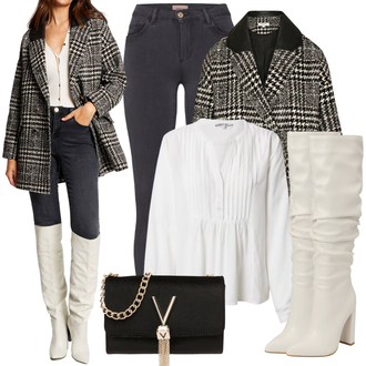 Samt Outfit mit Schwarz Accessoire/Rucksack/Schultertasche valentino "Eleganter Look"