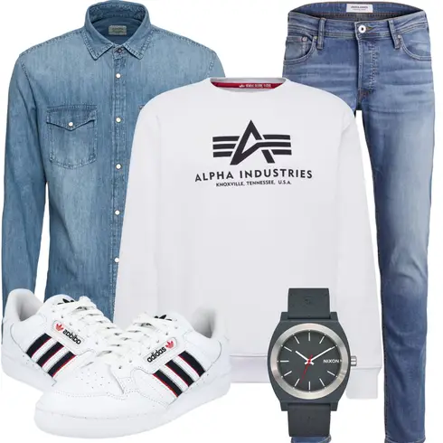 Blau/HellBlau Bluse Große Größe/JeansHemd Jack & Jones kombinieren