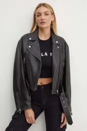 Usnjena biker jakna enska, rna barva, 2425446041600