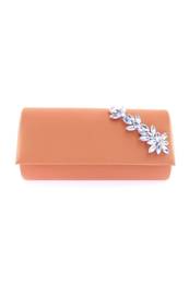 495-22y Women's Evening Dress Clutch Bag Orange Satin