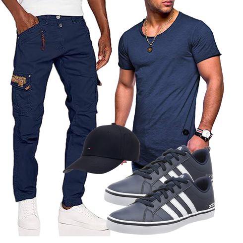 Blau T-Shirt Rello & Reese kombinieren
