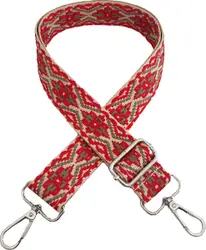 Bag Strap / Tas Riem Ibiza   Rood/Creme/Groen   130 cm x 3,8 cm   Fashion Favorite