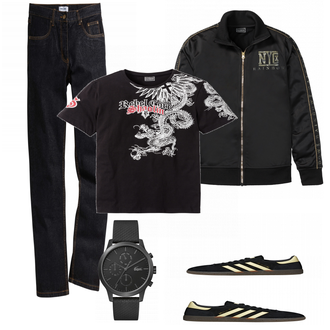 Outfit mit Beige Sneaker Adidas "Bonprix Look"