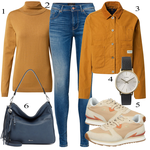 Comment poter Jaune Pull à Col Roulé ESPRIT avec Blanc Montre Pilgrim