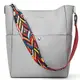 BROMEN Handtasche Damen Leder Schultertasche Umhängetasche Groß Shopper Designer Tasche mit 2 Trageriemen Grau