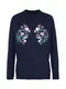 Even&odd Grobstrickpullover Embroidered Perkin Neck dunkelblau