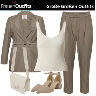 Mit Gürtel Outfit mit Braun/Khaki/Grau/Beige Mantel/Trachtenblazer/Blazerjacke/Boyfriend Blazer/Cargoblazer/Lässiger Blazer/Lederjacke/Zweireiher Blazer/Eleganter Blazer/Longblazer/Oversize Blazer/Lederjacke für Männer guido maria kretschmer curvy "Perfektes Büro Outfit"