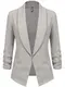 Lock and Love Damen-Blazer, 3/4-Ärmel, vorne offen, Cardigan, Jacke, Arbeit, Büro - Grau - Large