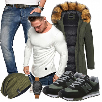 Outfit mit Blau Sneaker New Balance "New Balance"