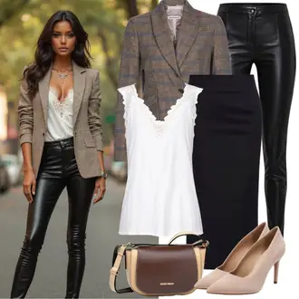 Elegant Outfit met wit/Crème Blouse Kinderspeelgoed/Kanten Blouse/Kanten Tuniek vingino "Elegante lentekleding"Look: Chique, Stijl, Met transparantie, Layered, Edele, Vintage, Babydoll, Klassiek, Elegant, Jaren 20, Simpel