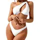 ZAFUL One-Shoulder-Bügel-Bikini, hoch geschnittene, 2-teilige Bademode für Damen