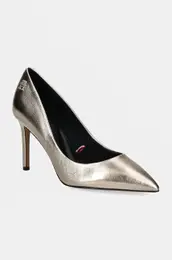 Usnjene visoke pete PARTY POINTED METALLIC PUMP zlata barva, FW0FW08156