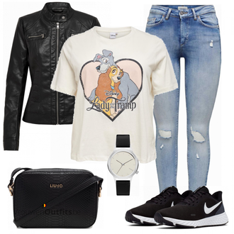 Outfit met blauw Sportschoen Nike "Lente outfit"