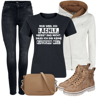 Outfit mit Grün/Braun/Creme/Schwarz/Rot/Dunkelblau Ausgefallenes T-shirt/T-Shirt Training/Kurzarm T-Shirt/Print Shirt/Lustiges T-shirt/T-Shirt Spruch sprüche "Freizeit Outfit"