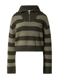 Svetr 'Grace' khaki / tmavě zelená